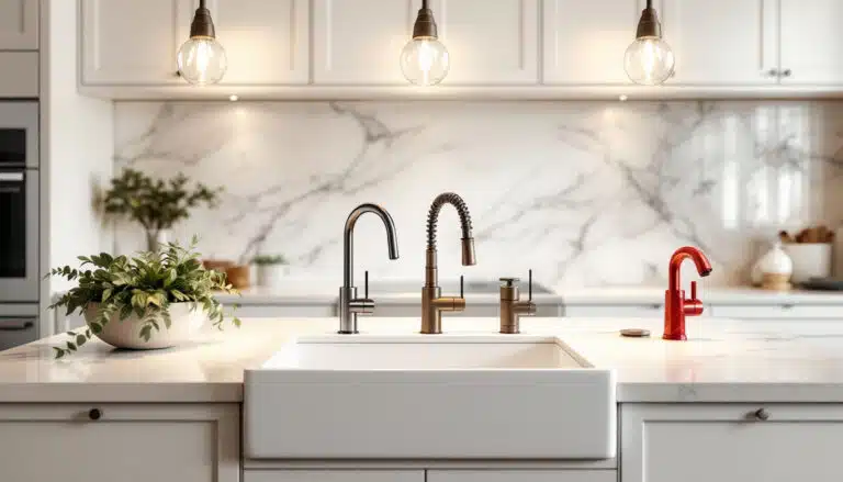 discover stylish kitchen faucet ideas that will transform your sink experience. elevate your dishwashing routine with chic designs that blend functionality and aesthetics seamlessly. who knew practicality could look this good?