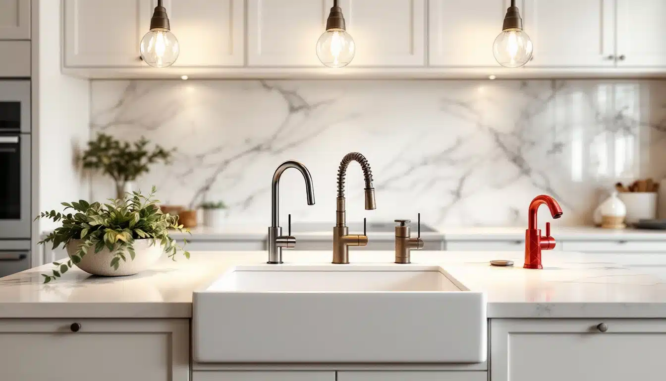 discover stylish kitchen faucet ideas that will transform your sink experience. elevate your dishwashing routine with chic designs that blend functionality and aesthetics seamlessly. who knew practicality could look this good?