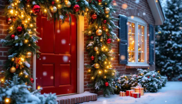 enhance your home's holiday charm with our easy guide to transforming your front door using a festive garland. discover 5 simple steps to boost your christmas curb appeal and create a warm, inviting atmosphere for the season.