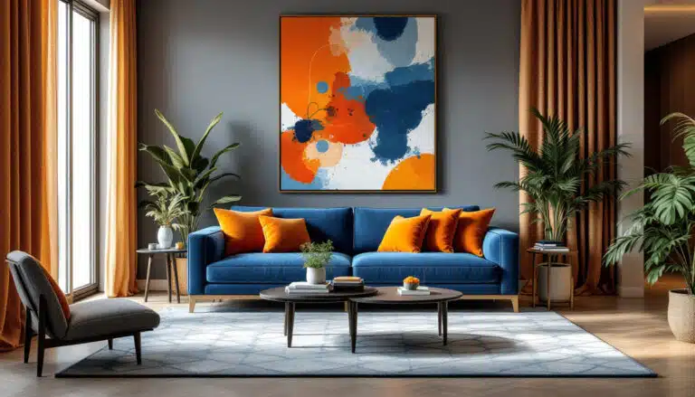 discover 8 sophisticated living room ideas that beautifully blend unexpected blue and orange hues. elevate your space with chic designs that capture style and creativity, perfect for any home.