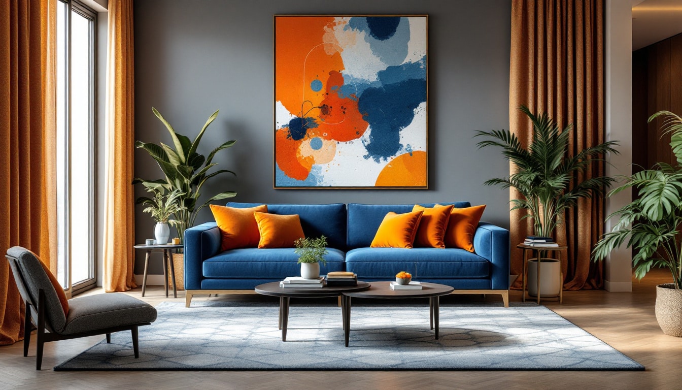 Unexpectedly chic: 8 sophisticated blue and orange living room ideas you’ll love